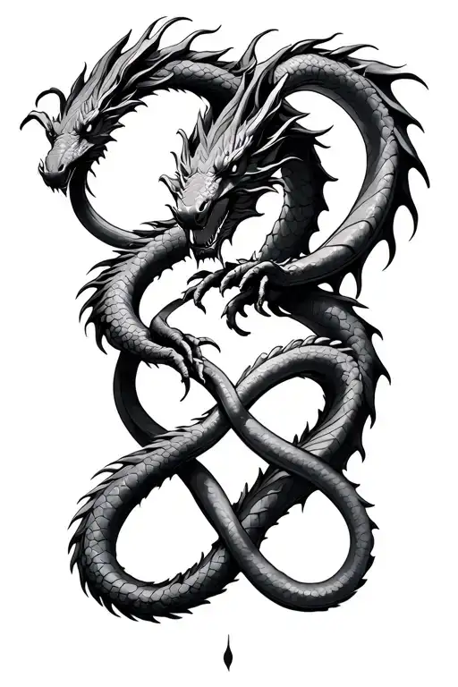Dragons Intertwined Infinity Symbols Hidden Within