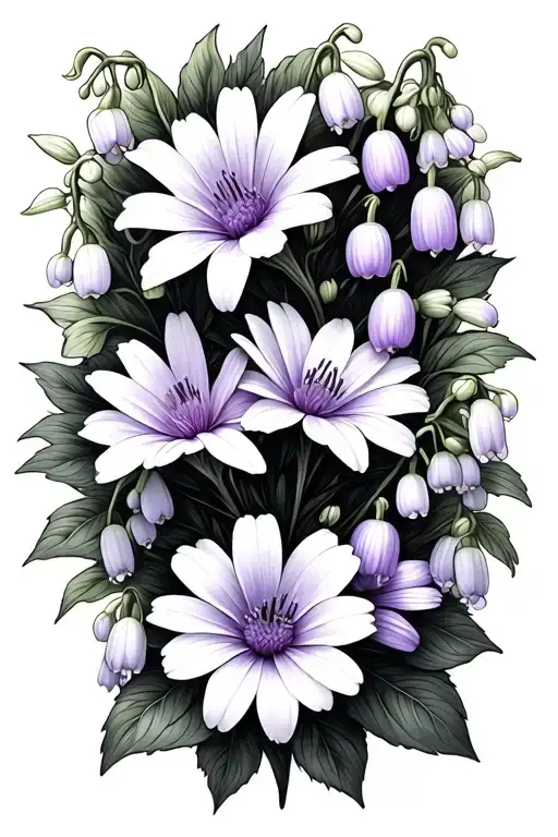 Aster Violet And Lily Of The Valley Flowers