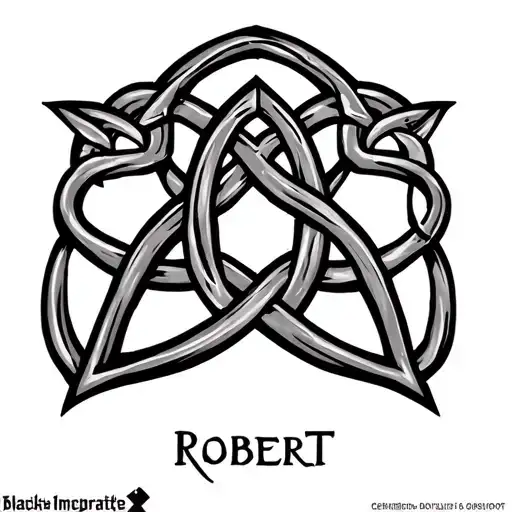 Celtic Trinity Knot With Celtic Runes Spelling Out Robert Incorporated