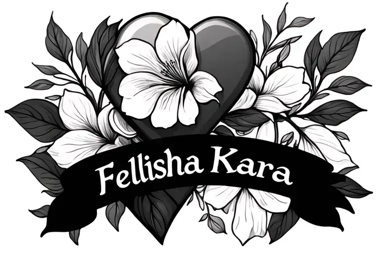 Lilly Flower Hearts Name Felisha Kara