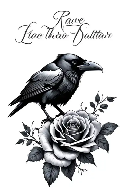 Raven And Roses