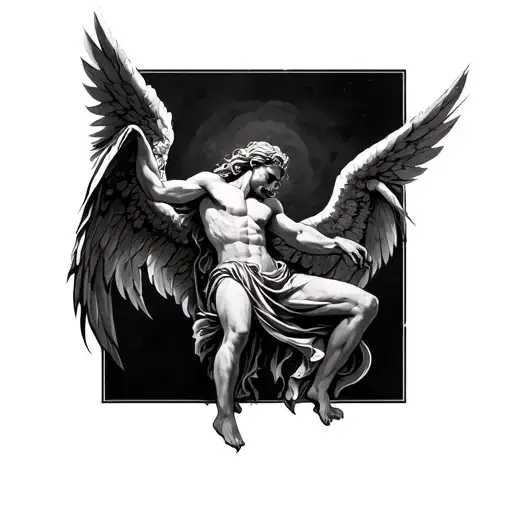 Angels Vs Demons Tatoo Climing Up Arm