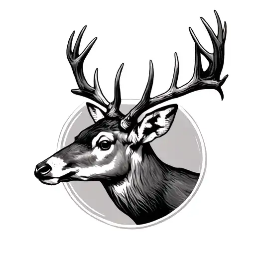 Deer Antlers And Cardinal