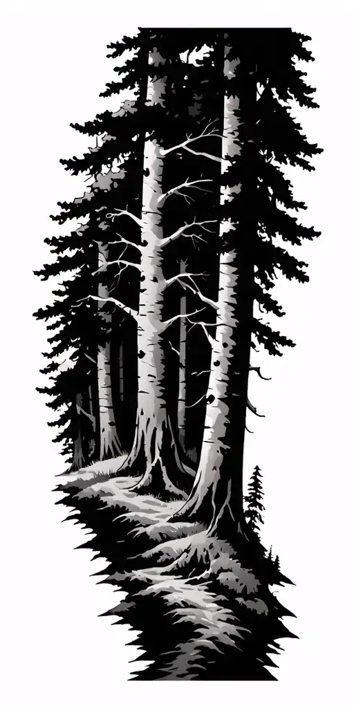 Trees And Forest Scene