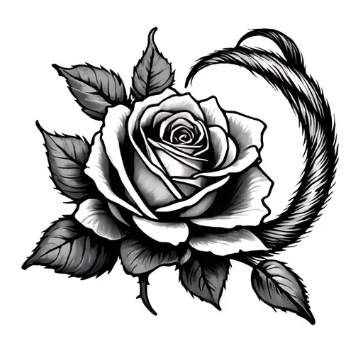Rat Tail Comb Rose Intertwined Symbolizing