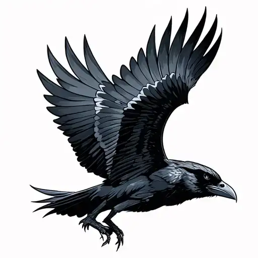 Raven Flying