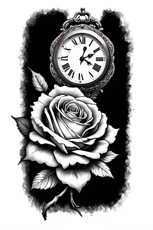 Clock And Rose Forearm