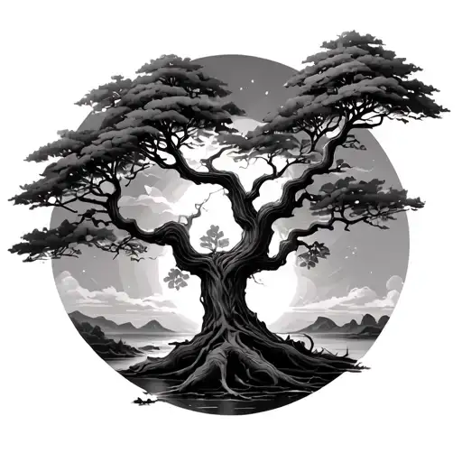 Posion Tree With Background And Sky