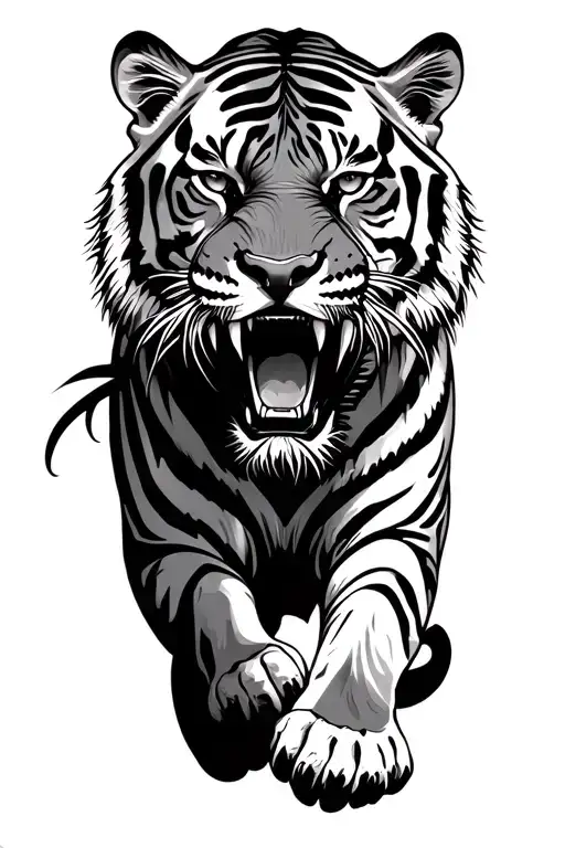 Walking Tiger Roaring