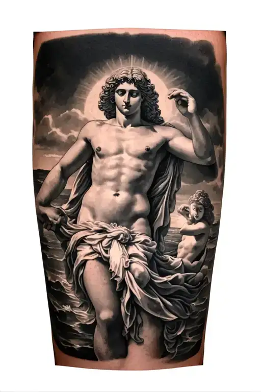 Birth Of Venus On A Male Thigh