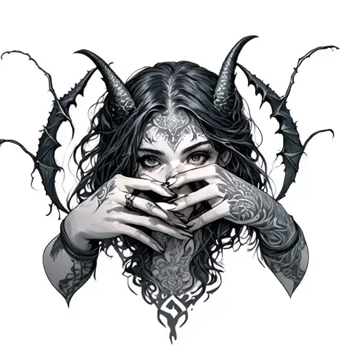 Demon Girl Hands Tied