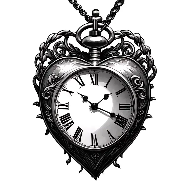 Heart Shaped Pocket Watch Surrounded