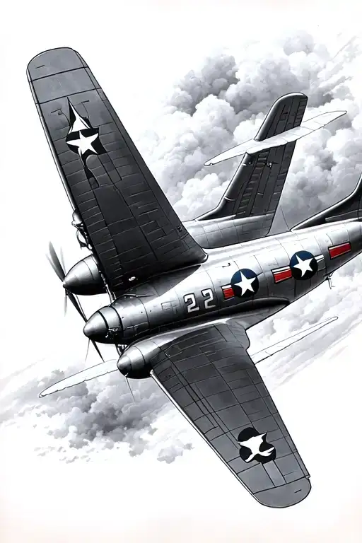 Aviation Themed Tattoo Douglas Dc-3