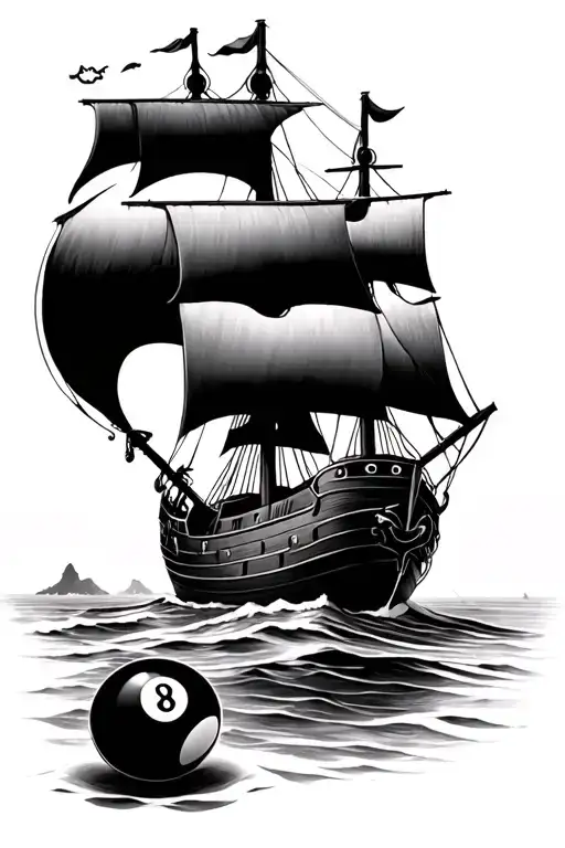 Pirate Ship And 8 Ball