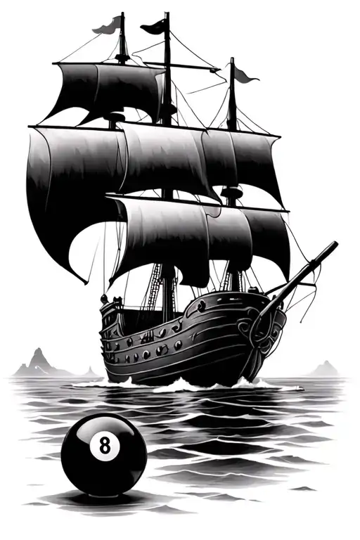 Pirate Ship And 8 Ball