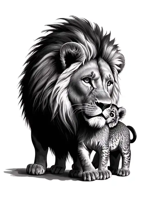 Father Lion And Cub