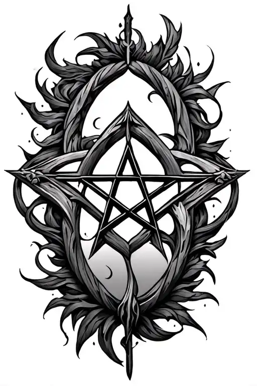 Pentagram With Shading Outside For Depth