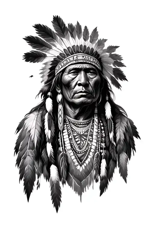 Native American Portrait For Left Hand