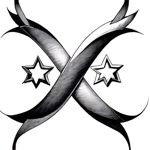 4 Stars Infinity Symbol Intertwined