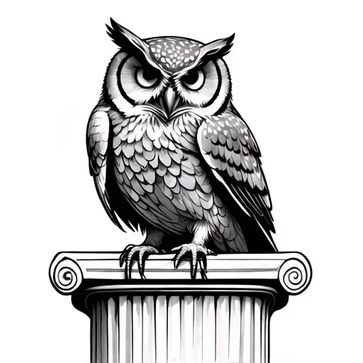 Owl On A Roman Pillar