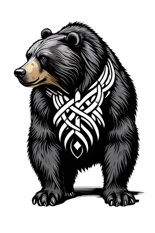Knotwork Bear Standing Side
