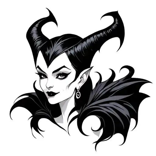 Maleficent Stylized Blackwork