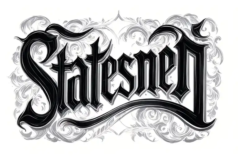 Statesmen Lettering Script Font Tattoo On Neck Transforming
