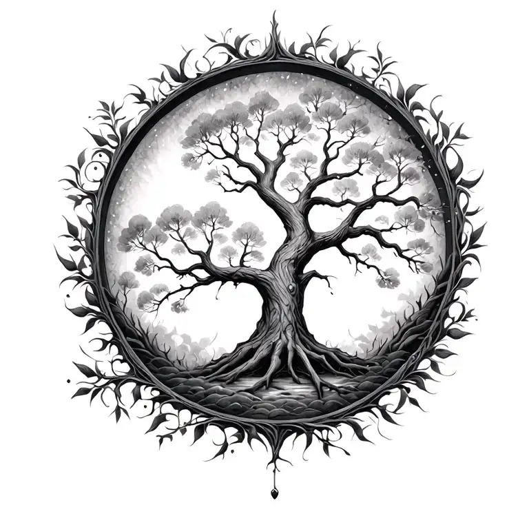 Tree Of Life Inside Imperfect Circle