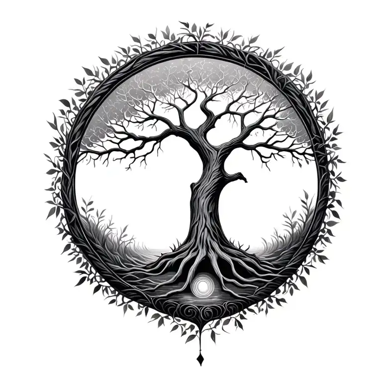 Tree Of Life Inside Imperfect Circle