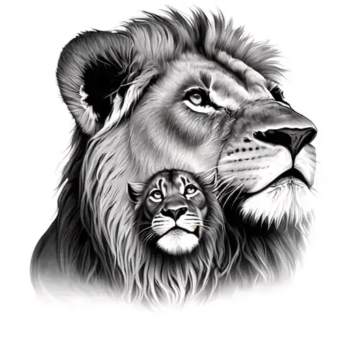 Lion And Her Cub
