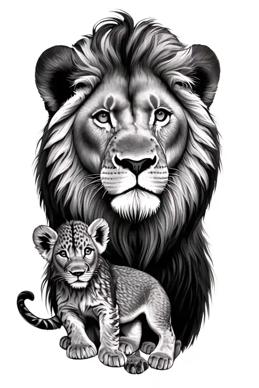 Lion And Her Cub