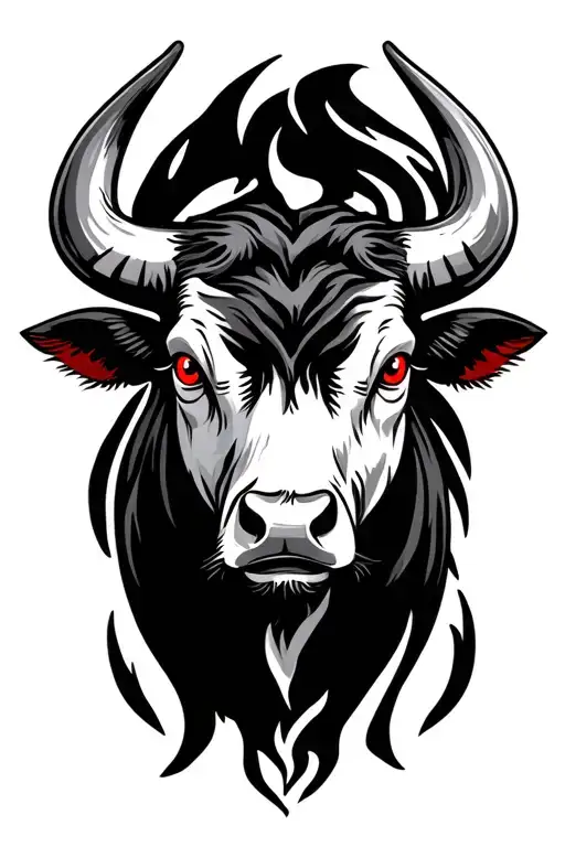 Bull Head With Red Eyes