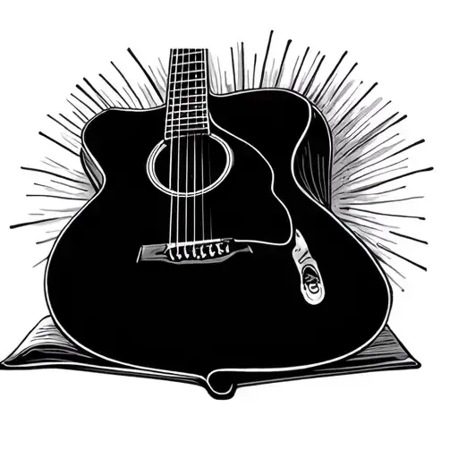 An Acoustic Guitar That Makes A Connection With An Open Book