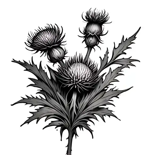 Scottish Thistle Crossed With Swird