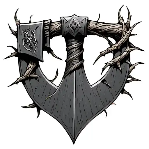 Viking Axe Wrapped In Thorns