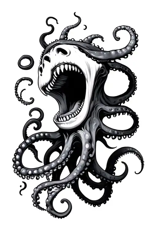 Tentacles In Mouth Open