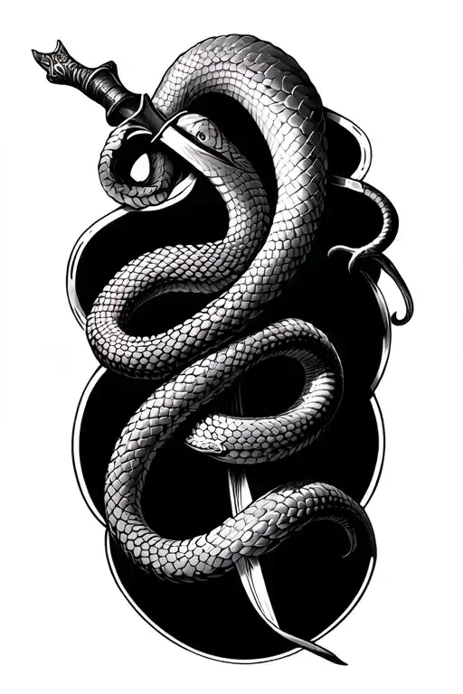 Sword And Snake Wrapped