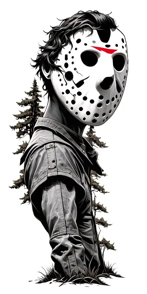 Jason Voorhees With Trees In Background