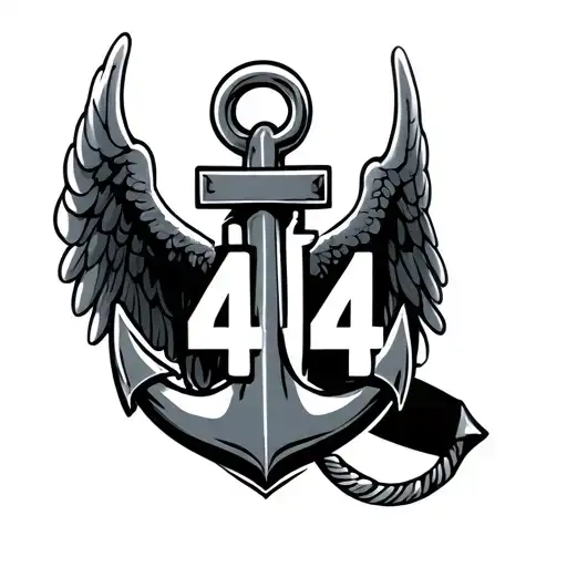 Simple Anchor With 444 Angel Number