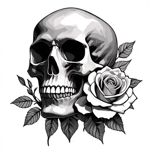 Skull With Roses