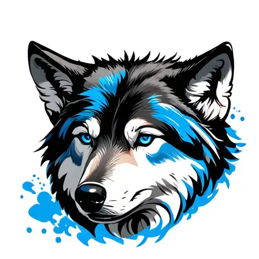 Blue Wolf And Phoneix