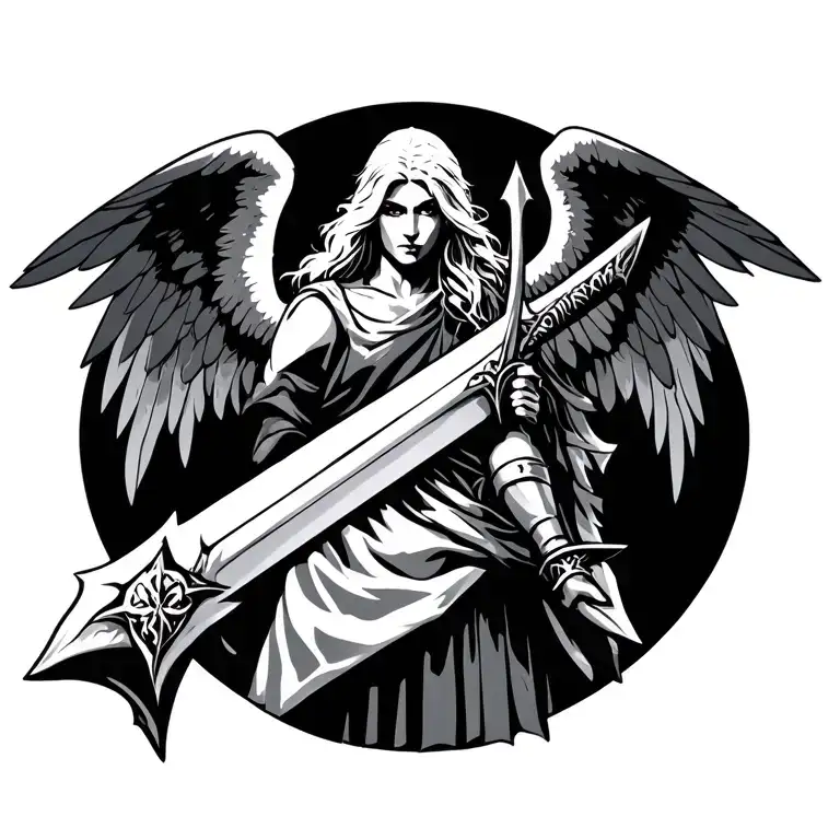 Warrior Angel Holding A Sword