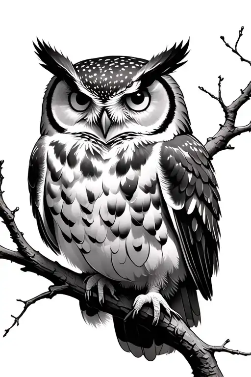 Owl Perched On A Branch