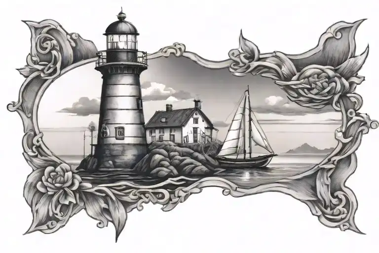 Shared Lighthouse And Boat