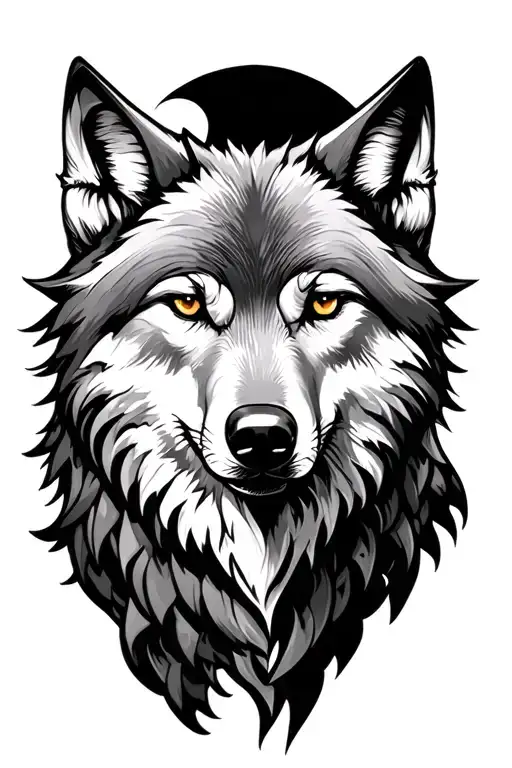 Wolf And Moon