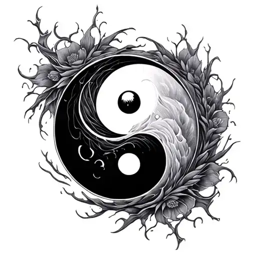 Horror Yin Yang Symbol Gothic