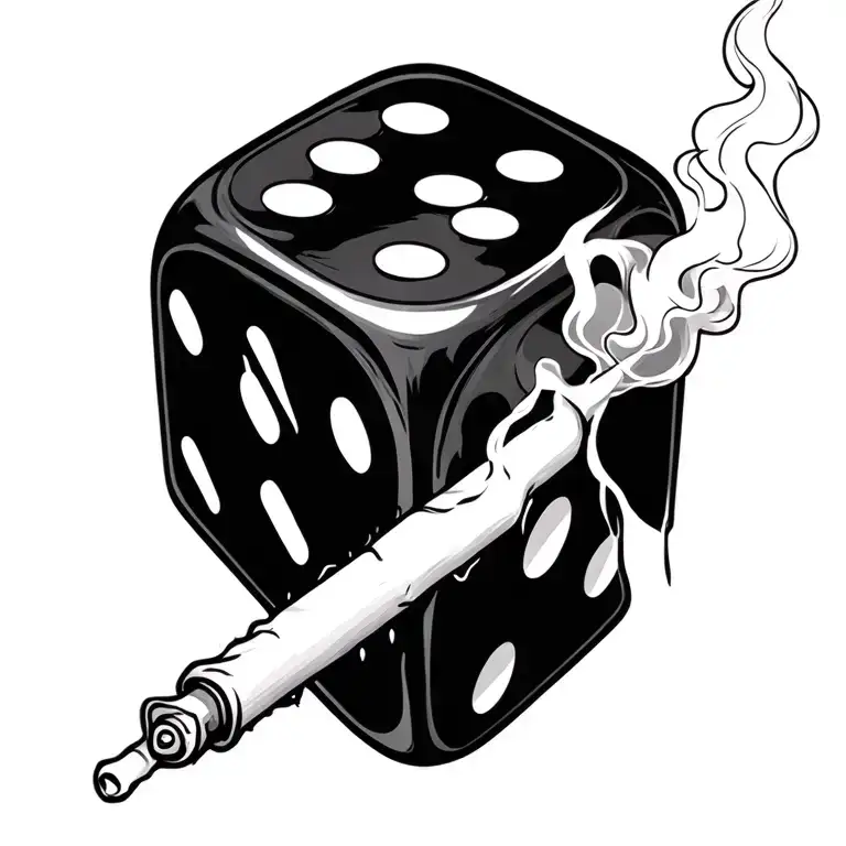 A Dice Crying Smoking A Joint Surrounded With Smoke