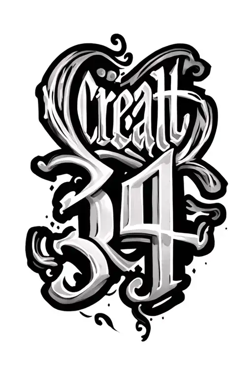 Creat 34St In A Chicano Lettering