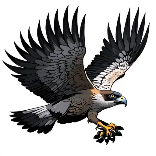 Peligrine Falcon Hunting In Flight