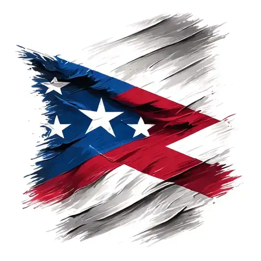 Puertorican Flag And Trinidadian Flag Morphing